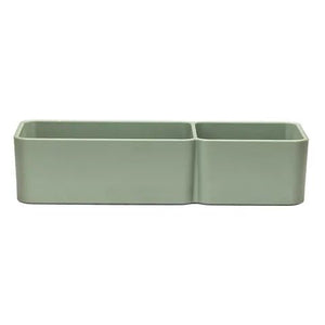 19456- Animal Accessories-Small Animal Feeder - Double Rectangular Weighted Bowl - 750ml-Green - Austral Ag