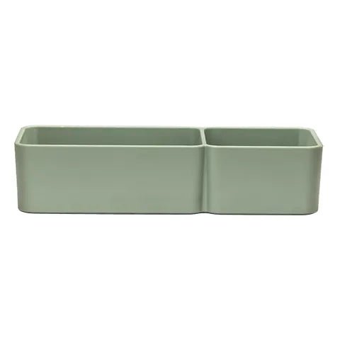19456- Animal Accessories-Small Animal Feeder - Double Rectangular Weighted Bowl - 750ml-Green - Austral Ag