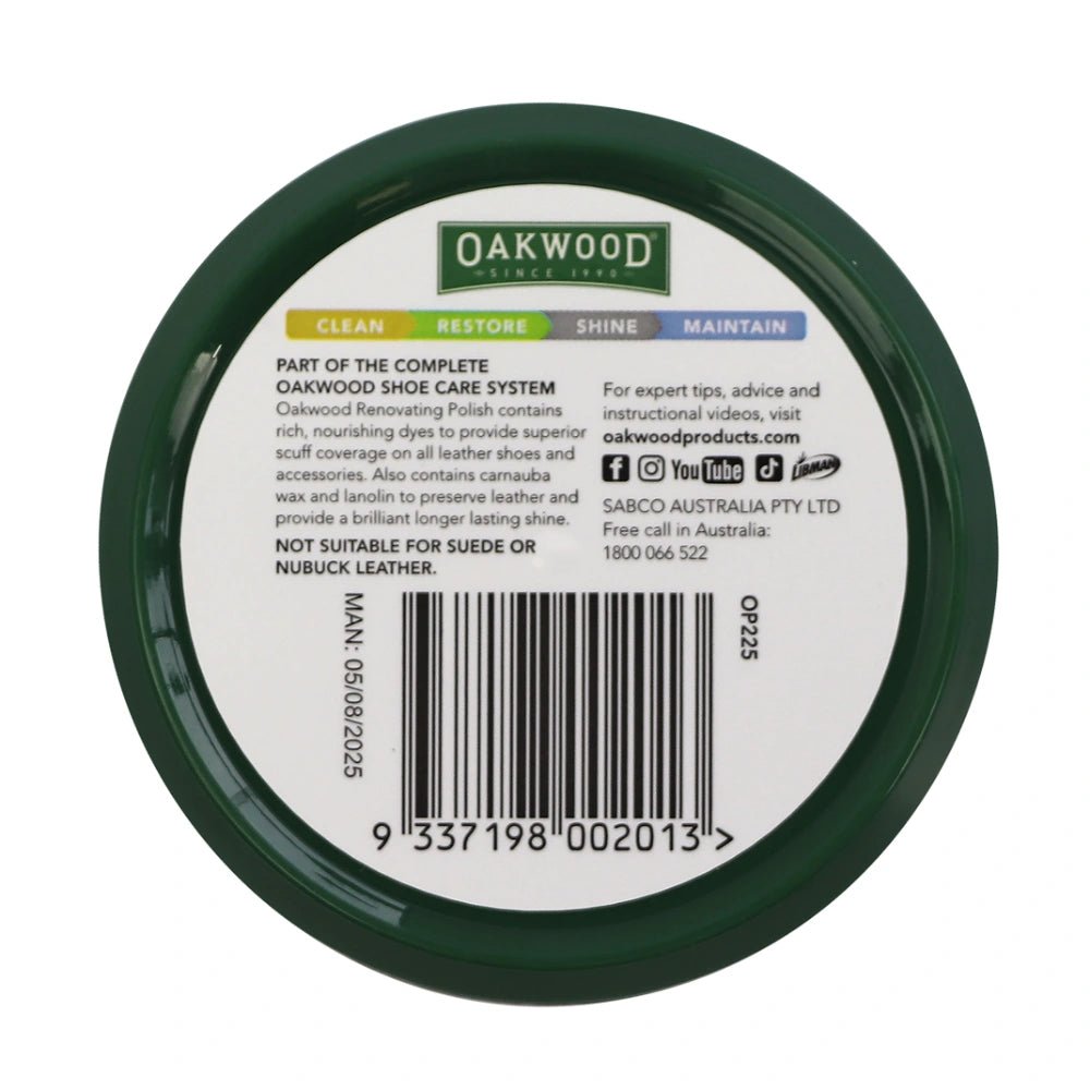 19467- Hardware-Oakwood Shoe and Boot Polish - 65g-Black - Austral Ag