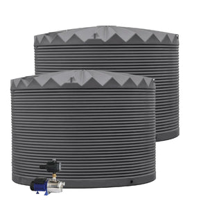DEAL25Q409V2 - Tanks - 2 x 22,500L Rainwater Tanks + Pump - Monument® (Charcoal) - Austral Ag