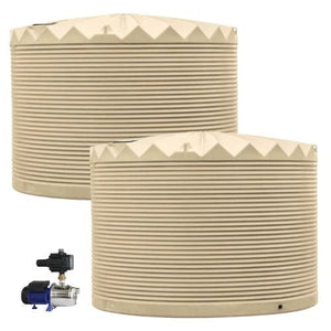 DEAL25Q401V2 - Tanks - 2 x 22,500L Rainwater Tanks + Pump - Wheat (Harvest™) - Austral Ag