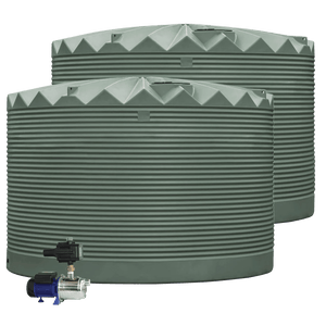 DEAL25Q410V1 - Tanks - 2 x 27,000L Rainwater Tanks + Pump - Mist Green (Pale Eucalypt™) - Austral Ag