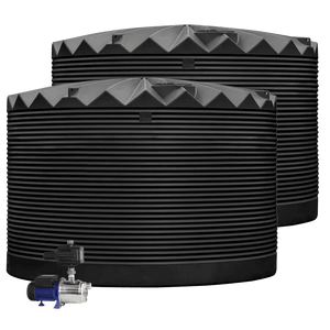DEAL25Q420V1 - Tanks - 2 x 27,000L Rainwater Tanks + Pump - Black (NightSky™) - Austral Ag