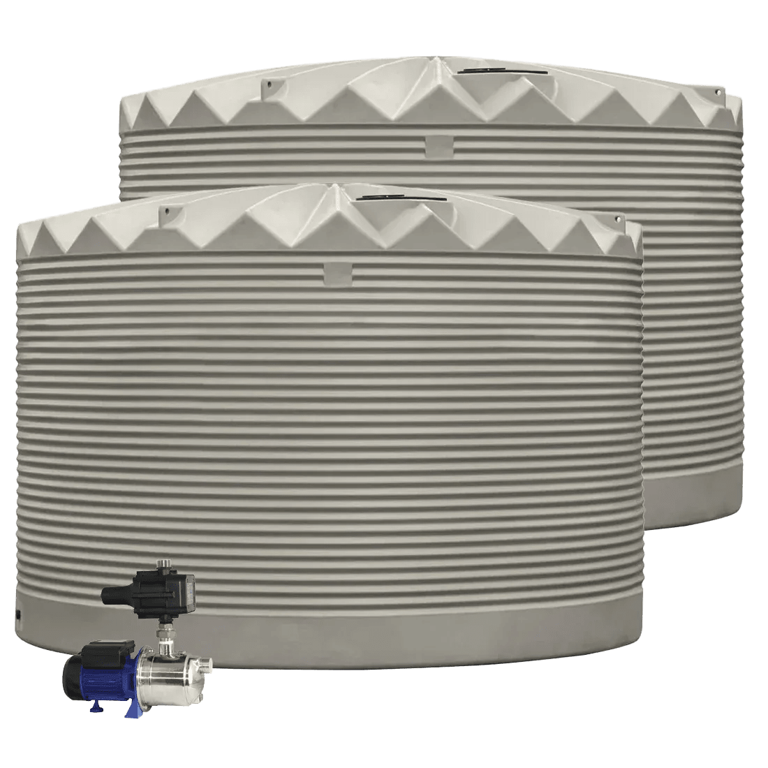 DEAL25Q416V1 - Tanks - 2 x 27,000L Rainwater Tanks + Pump - Evening Haze (SummerShade™) - Austral Ag