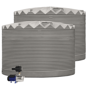 DEAL25Q421V1 - Tanks - 2 x 27,000L Rainwater Tanks + Pump - Birch Grey (Dune™) - Austral Ag