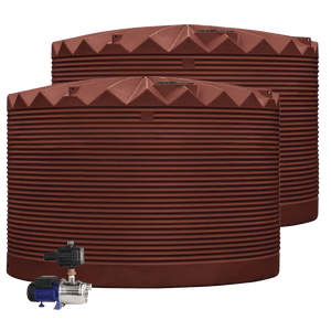 DEAL25Q414V1 - Tanks - 2 x 27,000L Rainwater Tanks + Pump - Heritage Red (Manor Red™) - Austral Ag