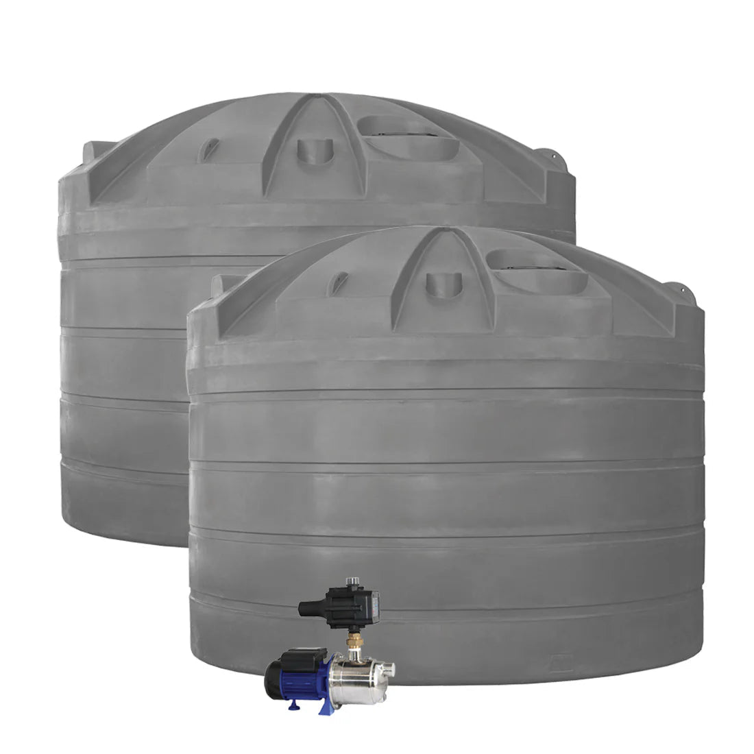 DEAL26Q115V2 - Tanks - 2 x 32,000L Rainwater Tanks + Pump - Gull Grey (Shale Grey™) - Austral Ag