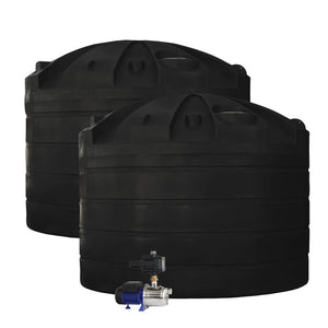 DEAL26Q120V2 - Tanks - 2 x 32,000L Rainwater Tanks + Pump - Black (NightSky™) - Austral Ag
