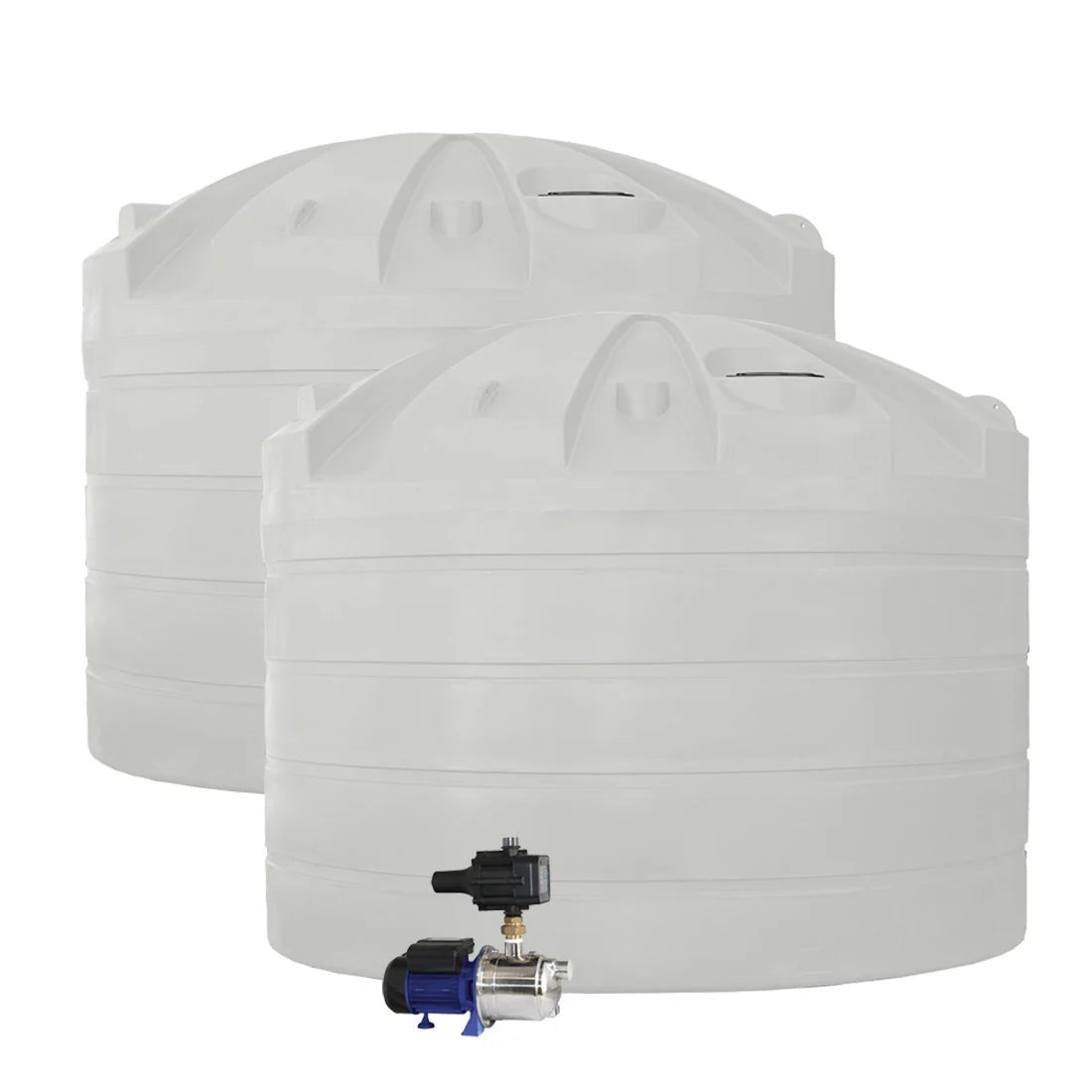 DEAL26Q103V2 - Tanks - 2 x 32,000L Rainwater Tanks + Pump - Tank White (Surfmist™) - Austral Ag