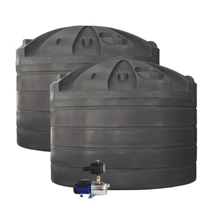 DEAL26Q119V2 - Tanks - 2 x 32,000L Rainwater Tanks + Pump - Dark Grey (Basalt™) - Austral Ag