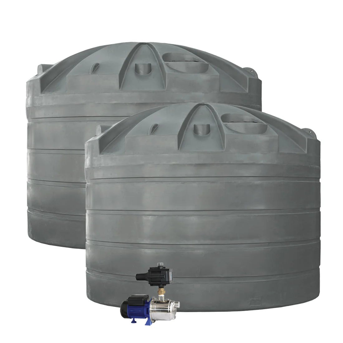 DEAL26Q124V2 - Tanks - 2 x 32,000L Rainwater Tanks + Pump - Armour Grey (Windspray™) - Austral Ag