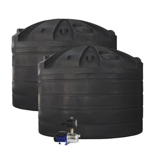 DEAL26Q109V2 - Tanks - 2 x 32,000L Rainwater Tanks + Pump - Monument® (Charcoal) - Austral Ag