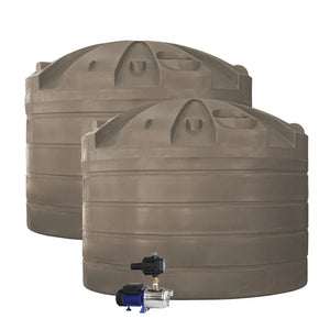 DEAL26Q123V2 - Tanks - 2 x 32,000L Rainwater Tanks + Pump - Autumn Brown (Jasper™) - Austral Ag