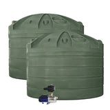 DEAL26Q110V2 - Tanks - 2 x 32,000L Rainwater Tanks + Pump - Mist Green (Pale Eucalypt™) - Austral Ag