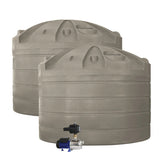 DEAL26Q122V2 - Tanks - 2 x 32,000L Rainwater Tanks + Pump - Beige (Riversand™) - Austral Ag