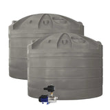 DEAL26Q121V2 - Tanks - 2 x 32,000L Rainwater Tanks + Pump - Birch Grey (Dune™) - Austral Ag