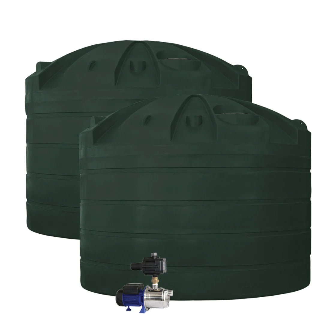 DEAL26Q108V2 - Tanks - 2 x 32,000L Rainwater Tanks + Pump - Mountain Blue (Deep Ocean™) - Austral Ag