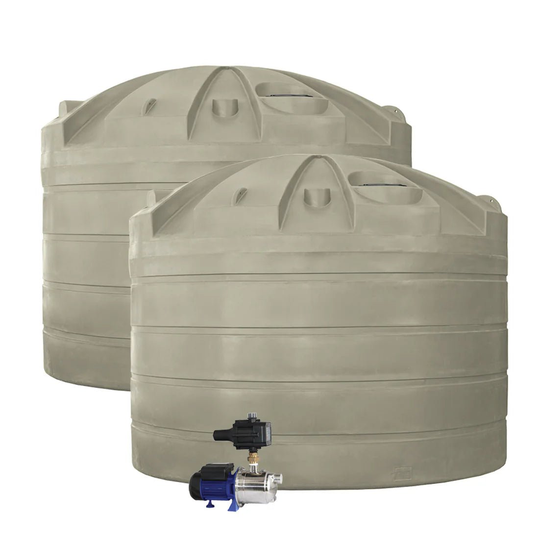 DEAL26Q105V2 - Tanks - 2 x 32,000L Rainwater Tanks + Pump - Smooth Cream (Classic Cream™) - Austral Ag
