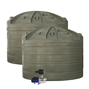 DEAL26Q117V2 - Tanks - 2 x 32,000L Rainwater Tanks + Pump - Earthtone (Bushland™) - Austral Ag