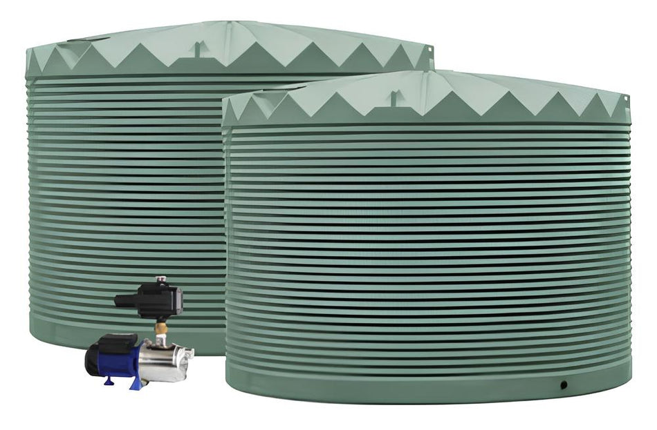 2 x 22,500L Rainwater Tanks + Pump