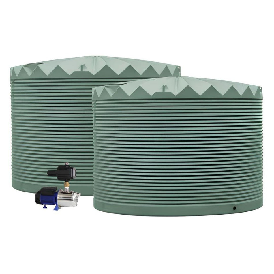 2 x 22,500L Rainwater Tanks + Pump