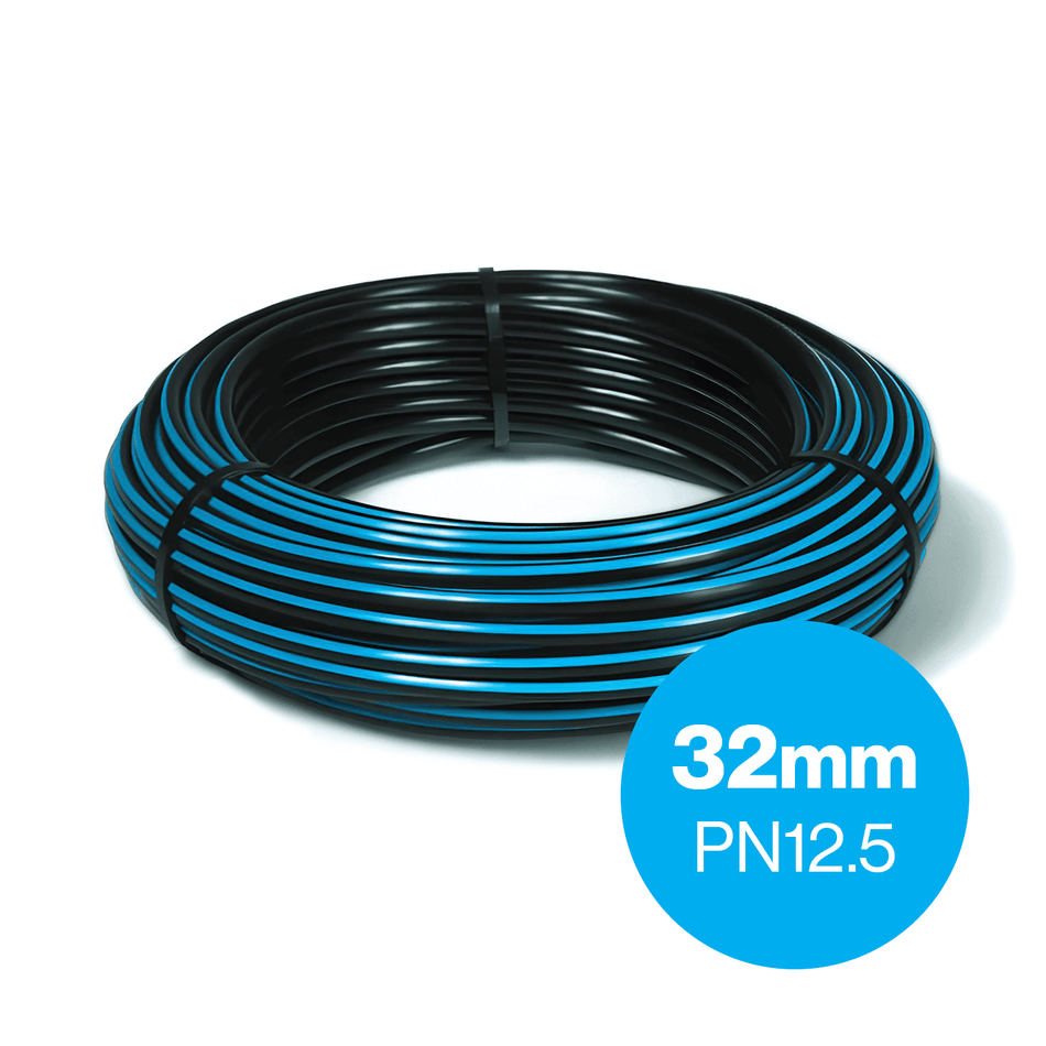 32mm Blue Line Poly Pipe Poly Pipe Elsam Pipe Systems Pty Ltd PN12.5 6m