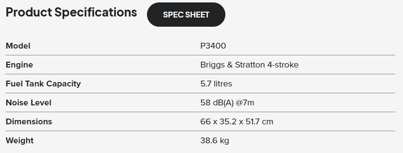 3.4KVA Inverter Generator - Briggs & Stratton - Power - Austral Ag