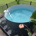 18816 - Tanks - 8765L Round Plunge Pool with Pump and Filter 3m Dia x 1.24m High - Armour Grey - Austral Ag