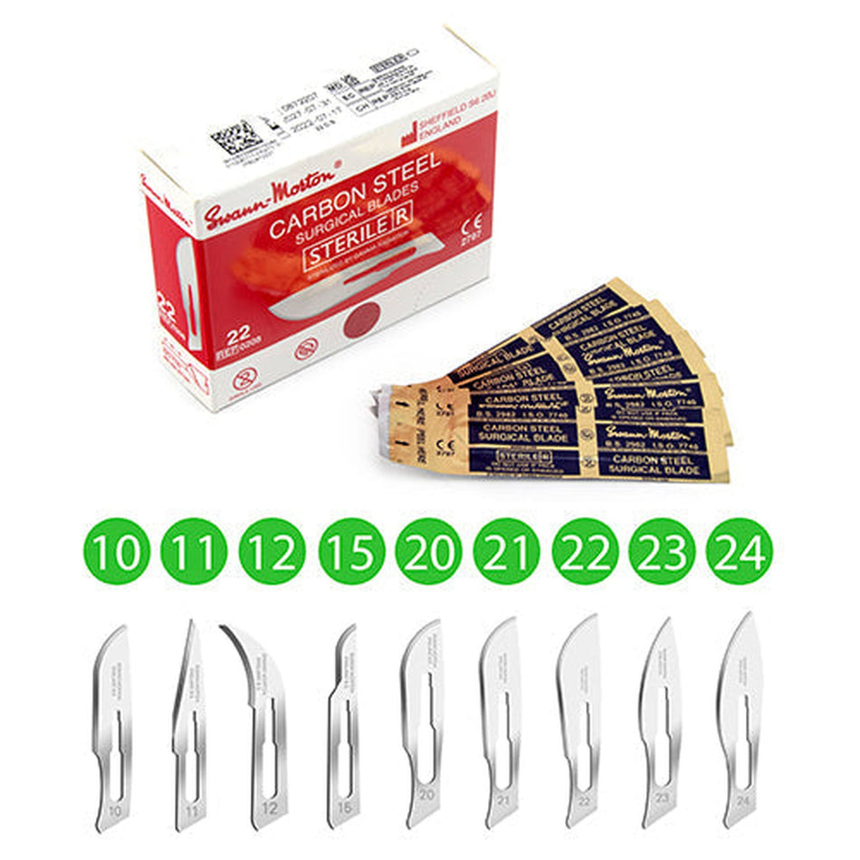 Scalpel Blades  Swann Morton  Box of 100 ( No 12) Animal Health Bainbridge Size  