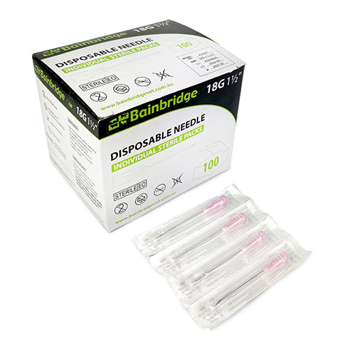 Disposable Needles Box of 100 Animal Health Bainbridge 16G x 1/2"  