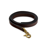 Premium Leather Lead with Halter Chain - Tan Brown