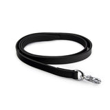 Premium Leather Lead with Halter Chain - Black