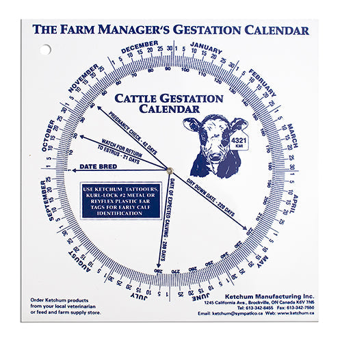 Gestation Calendar - Cow Animal Health Bainbridge Pty Ltd Default Title