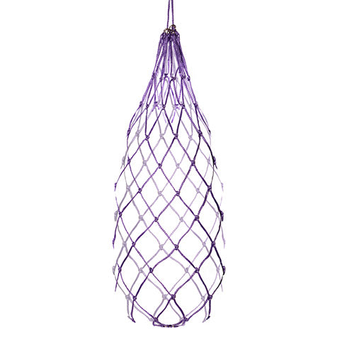 Purple netting on a white background