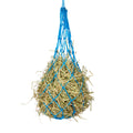 Hay net with hay inside on a white background