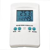 Digital thermometer with temperature and humidity display on a white background
