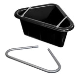 Plastic Corner Feed Tub with Bracket Animal Accessories Bainbridge Pty Ltd Black