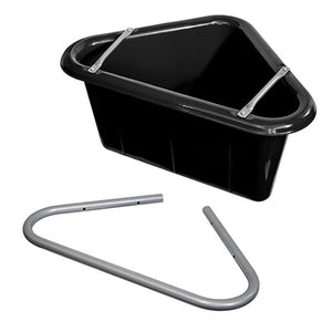 Plastic Corner Feed Tub with Bracket Animal Accessories Bainbridge Pty Ltd Black