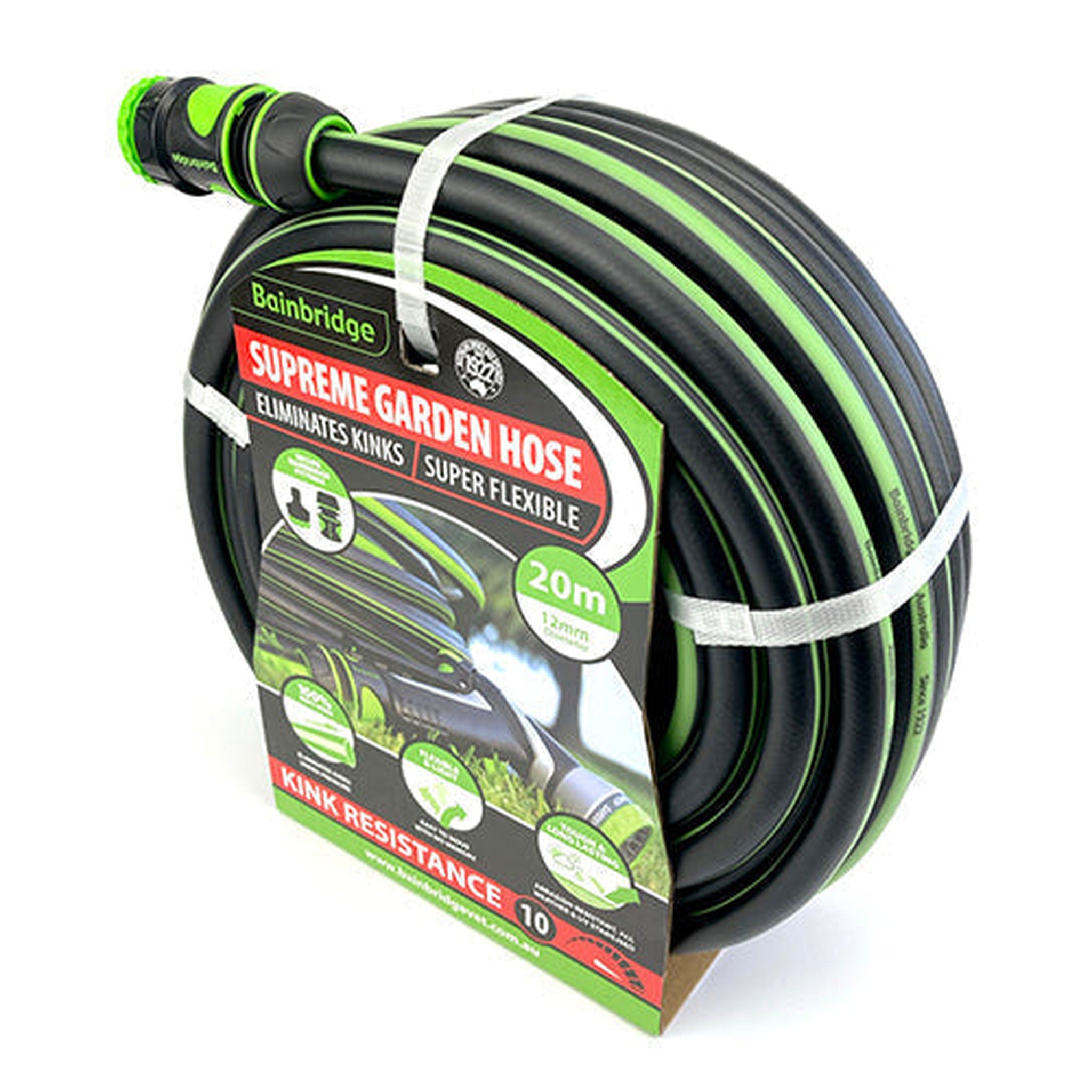 Supreme Garden Hose with Fittings Horticulture Bainbridge Pty Ltd 12mm x 20m