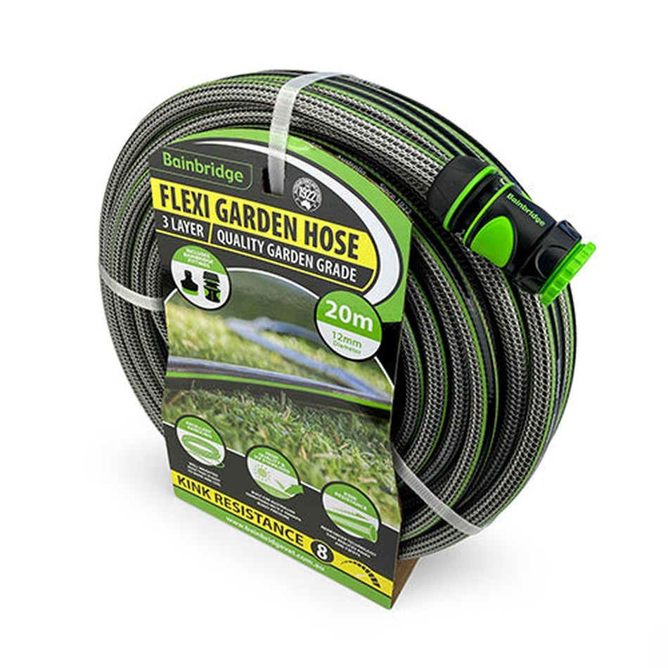 Flexi Garden Hose with Fittings Horticulture Bainbridge 12mm x 20m  