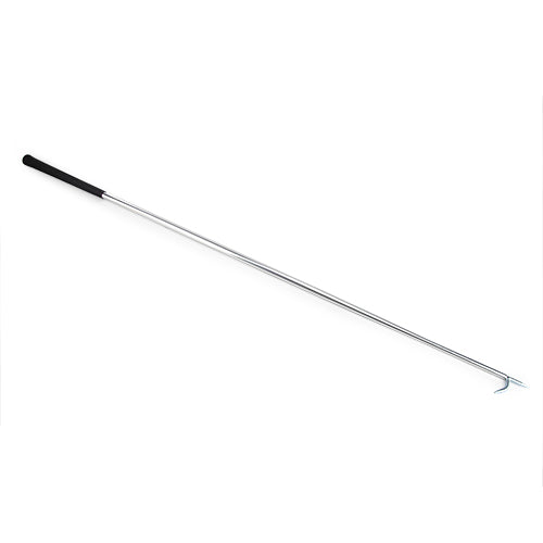 Rod with a metal hook on a white background