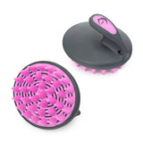 Palm Curry Comb with Rubber Bristles - Grey/Pink