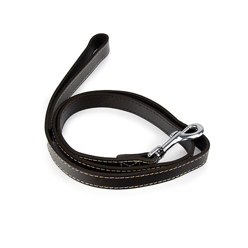 Leather Dog Lead with Chrome Plated Snap Hook
