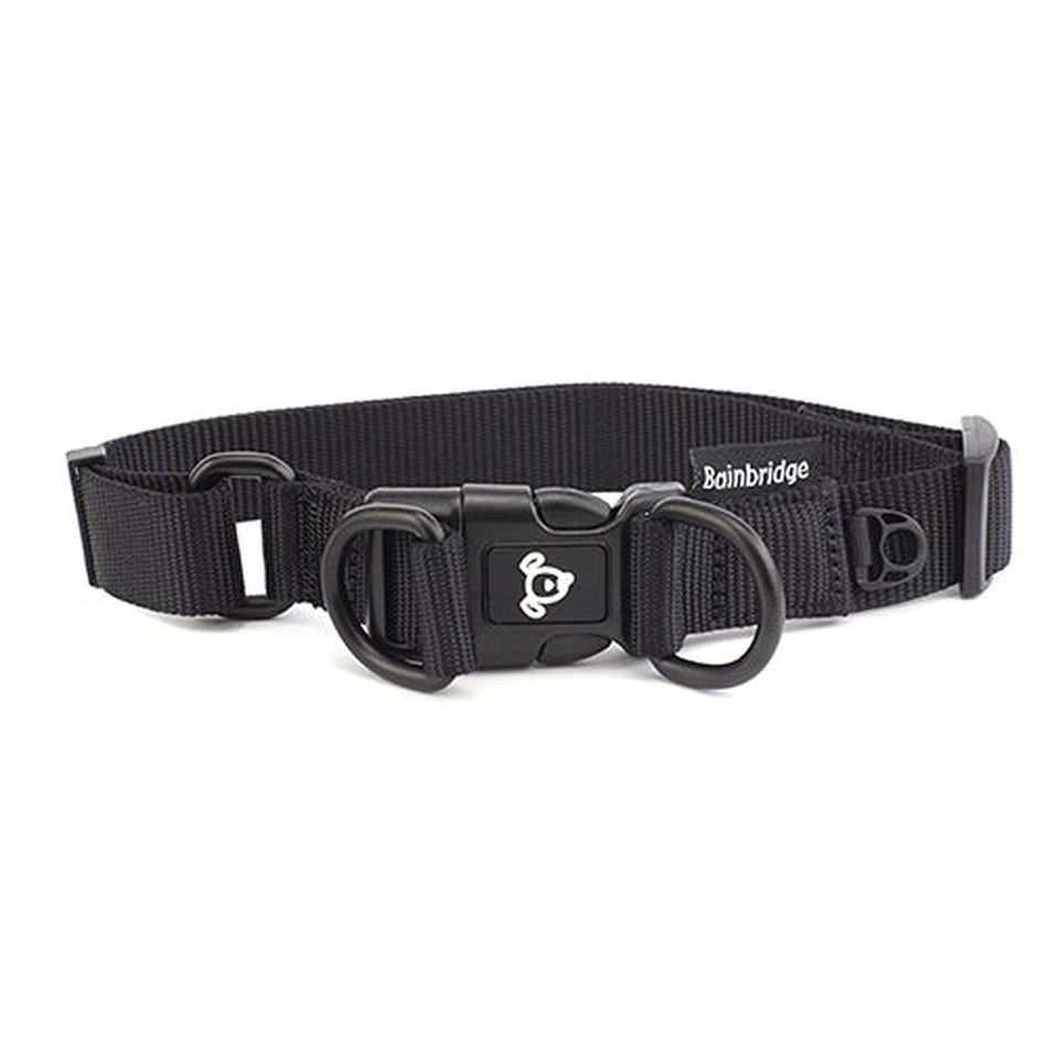 Nylon Double Ring Dog Collar Premium Animal Accessories Bainbridge Medium Black 