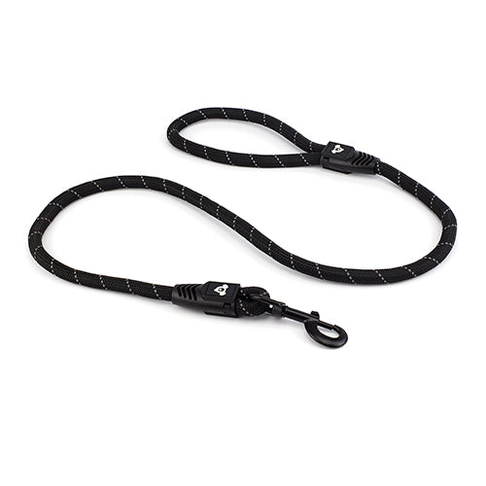 Reflective Rope Dog Lead with Rope Clip Animal Accessories Bainbridge Pty Ltd 13mm x 120cm Black
