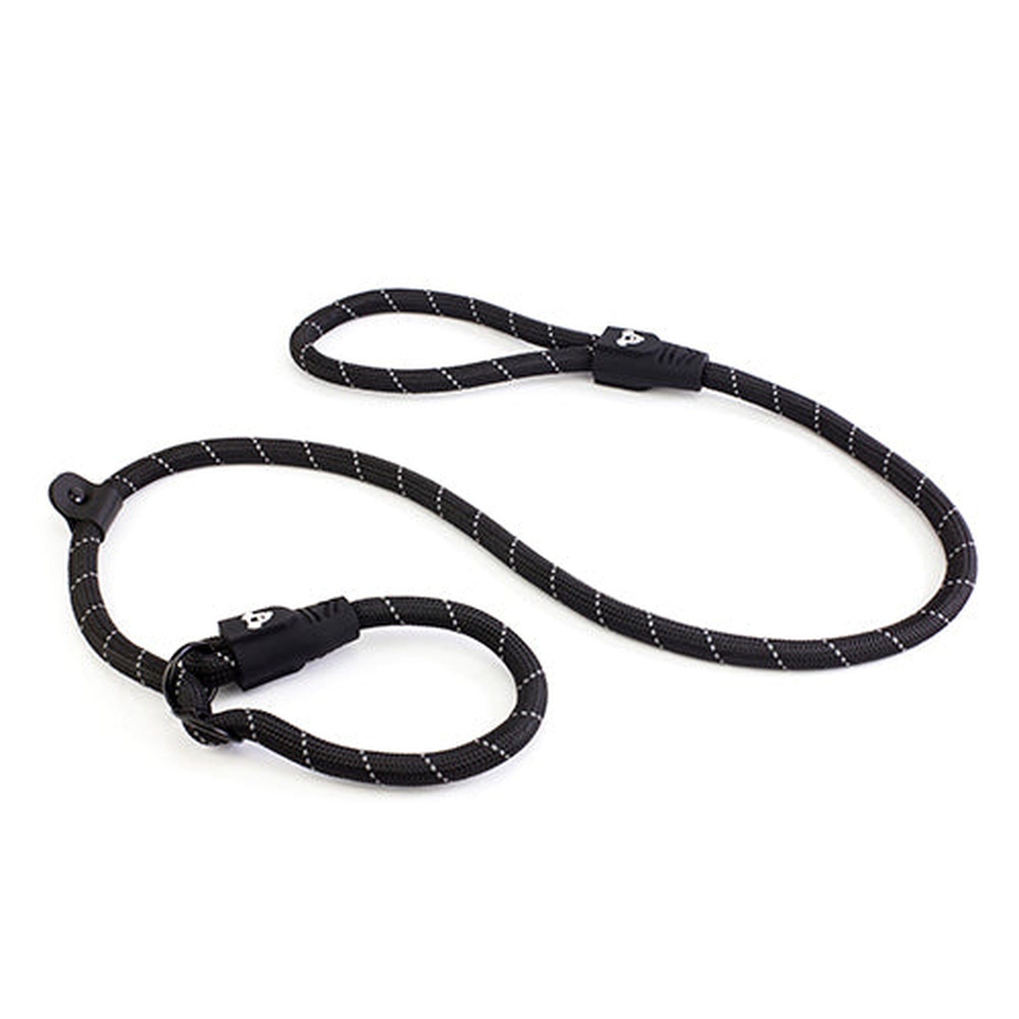 Reflective Rope Dog Lead Slip and Stopper Animal Accessories Bainbridge Pty Ltd 13mm x 120cm Black