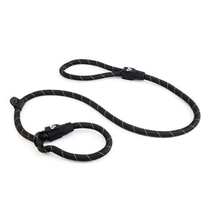 Reflective Rope Dog Lead Slip and Stopper Animal Accessories Bainbridge Pty Ltd 13mm x 120cm Black
