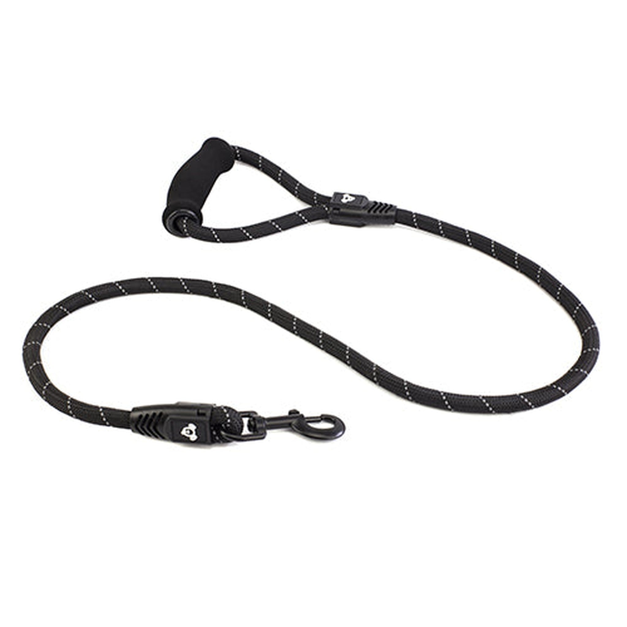 Reflective Rope Dog Lead with Foam Handle Animal Accessories Bainbridge Pty Ltd 13mm x 120cm Black