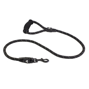 Reflective Rope Dog Lead with Foam Handle Animal Accessories Bainbridge Pty Ltd 13mm x 120cm Black