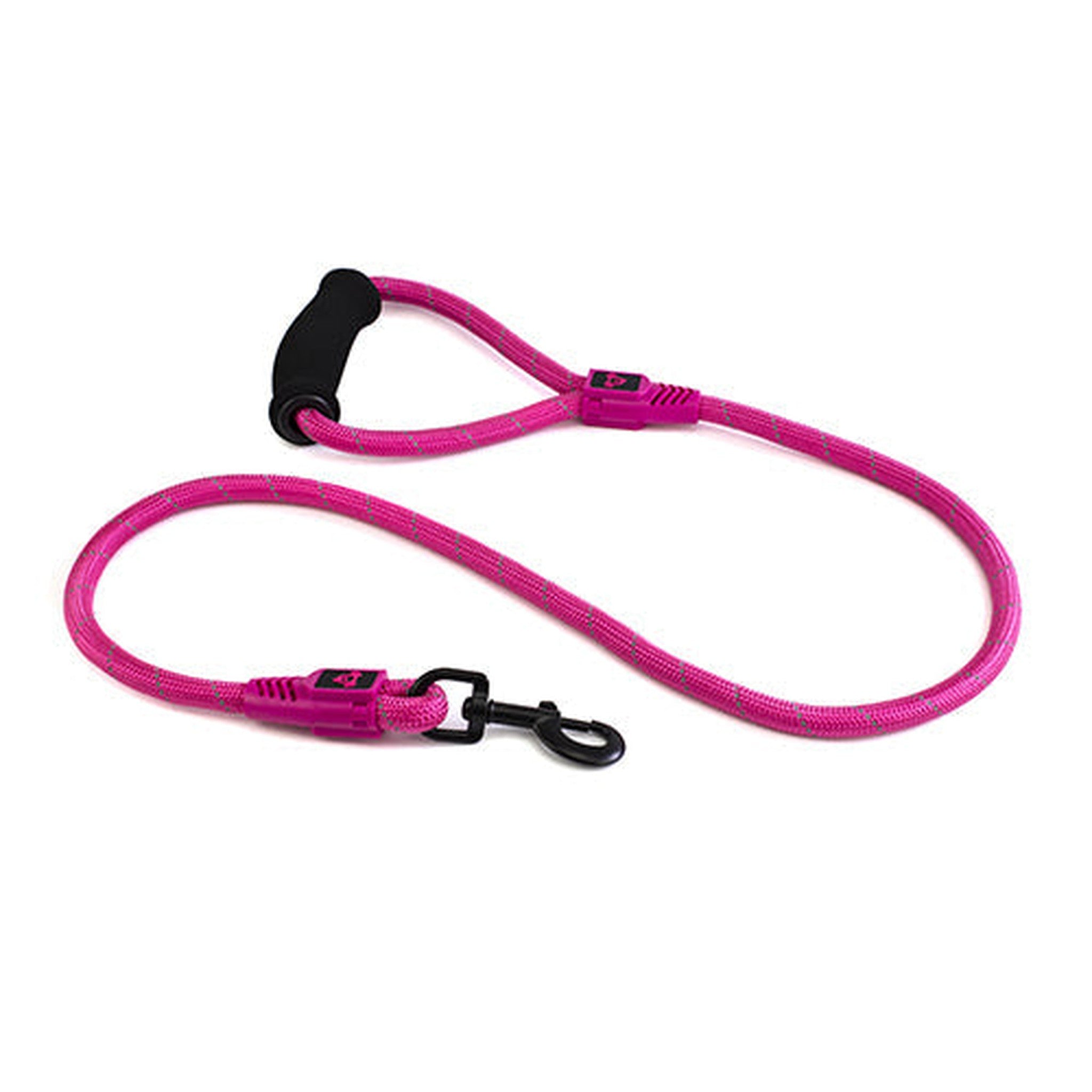 Reflective Rope Dog Lead with Foam Handle Animal Accessories Bainbridge Pty Ltd 13mm x 120cm Pink